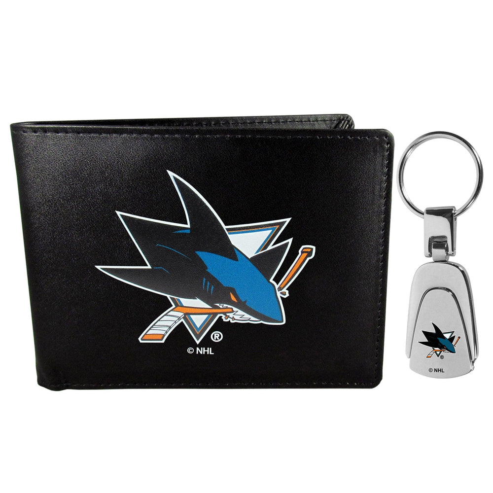 San Jose Sharks Bi-fold Wallet & Steel Key Chain - Siskiyou Buckle