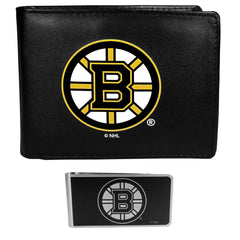 Boston Bruins Bi-fold Wallet & Black Money Clip - Flyclothing LLC