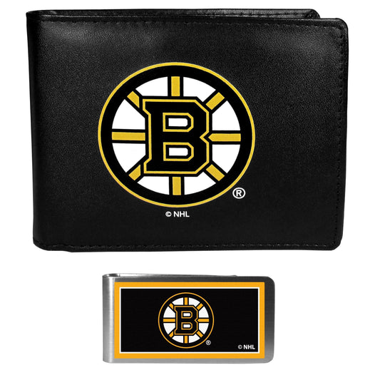 Boston Bruins Bi-fold Wallet & Color Money Clip - Siskiyou Buckle
