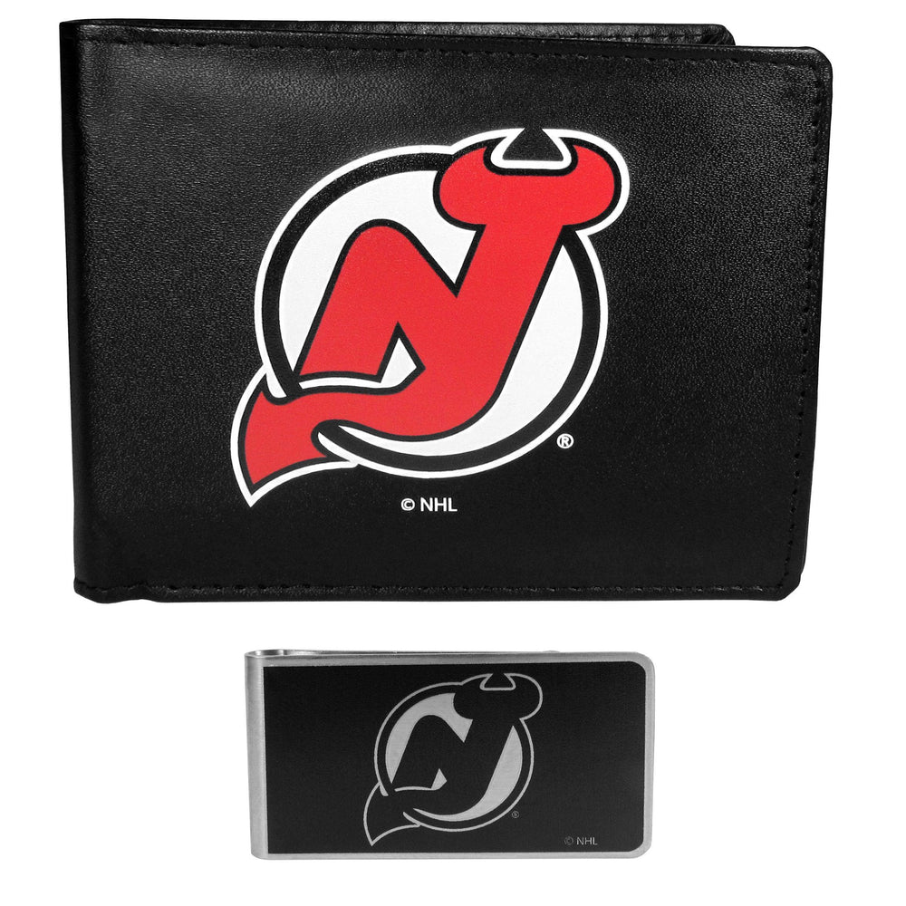 New Jersey Devils Bi-fold Wallet & Black Money Clip - Siskiyou Buckle