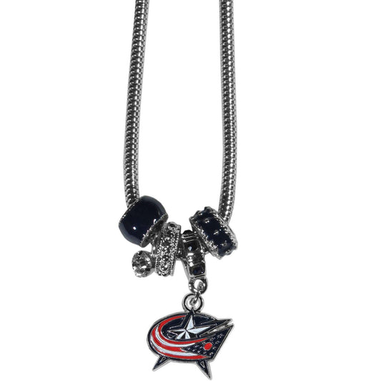 Columbus Blue Jackets® Euro Bead Necklace - Flyclothing LLC