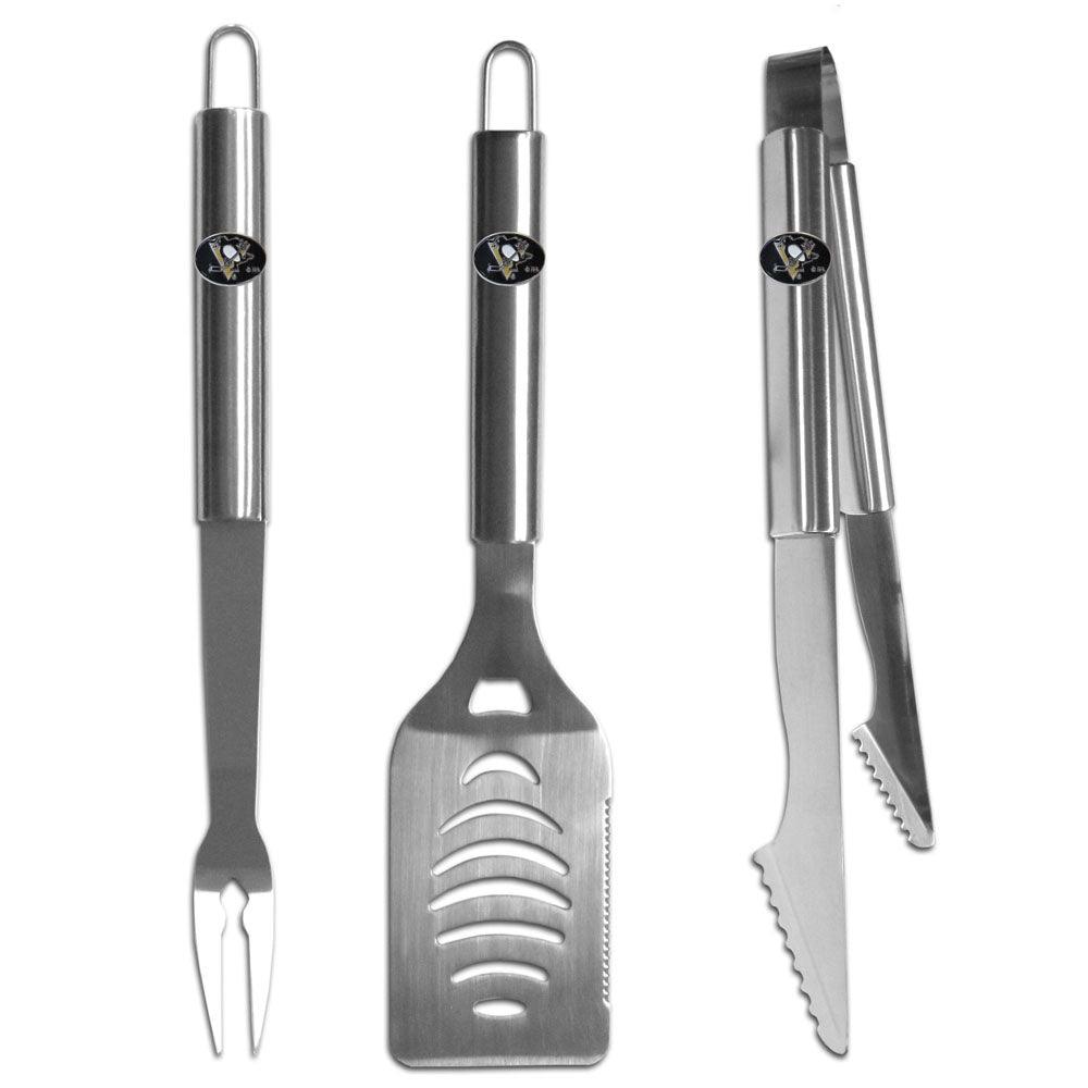 Pittsburgh Penguins® 3 pc Stainless Steel BBQ Set - Flyclothing LLC