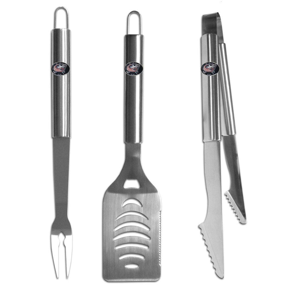 Columbus Blue Jackets® 3 pc Stainless Steel BBQ Set - Flyclothing LLC