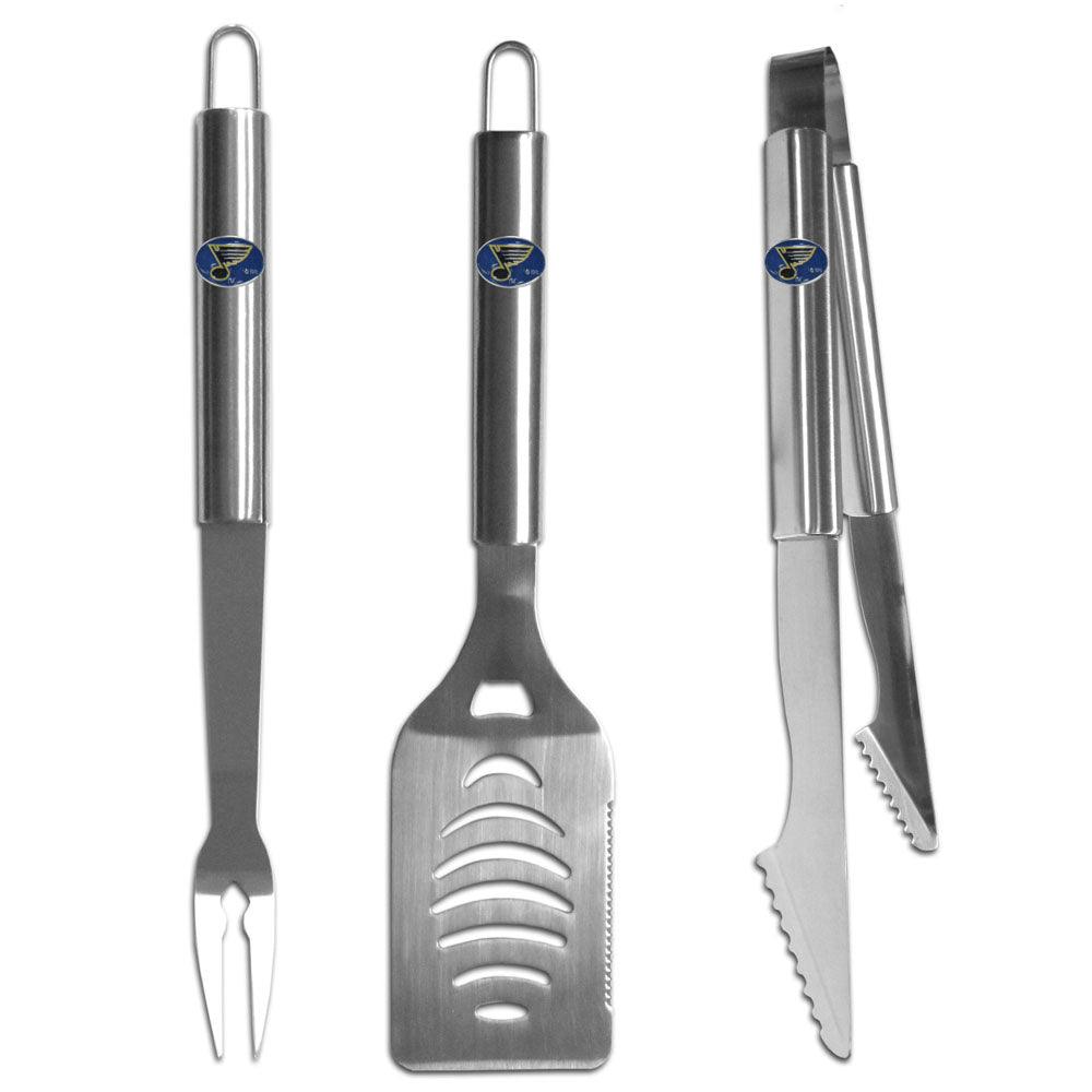 St. Louis Blues® 3 pc Stainless Steel BBQ Set - Flyclothing LLC
