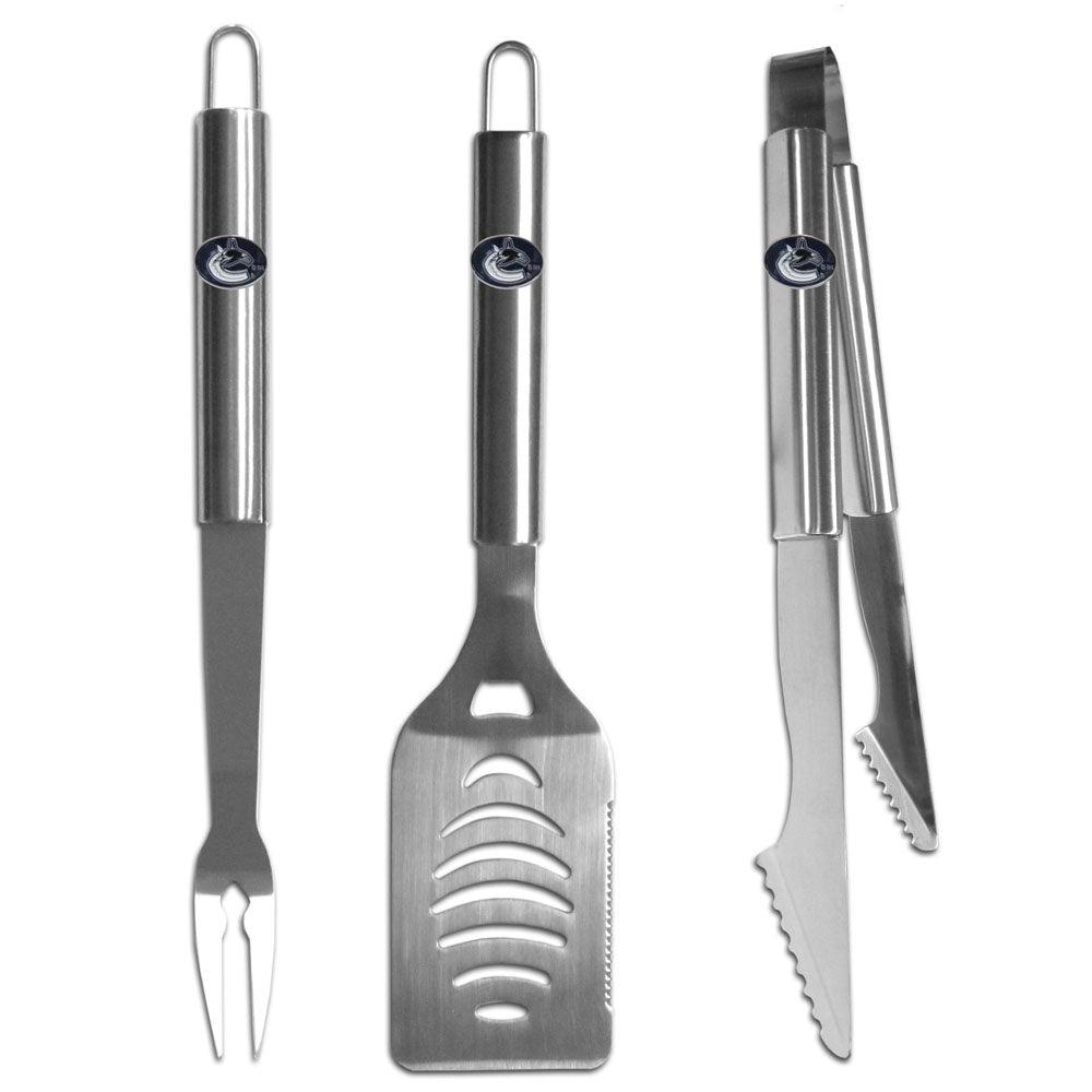 Vancouver Canucks® 3 pc Stainless Steel BBQ Set - Flyclothing LLC