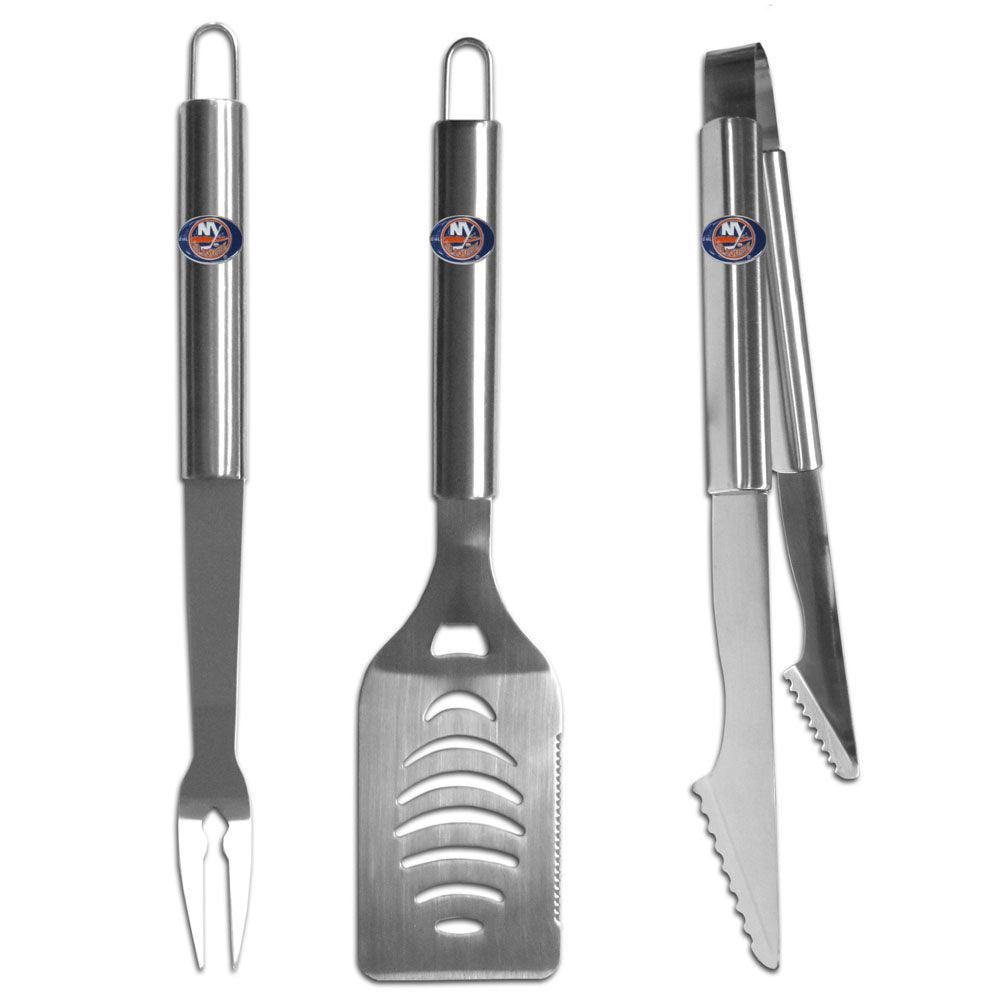New York Islanders® 3 pc Stainless Steel BBQ Set - Siskiyou Buckle