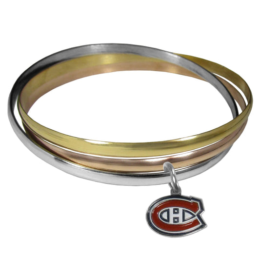 Montreal Canadiens® Tri-color Bangle Bracelet - Flyclothing LLC