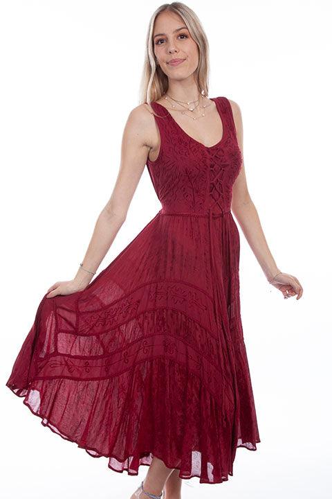 Scully BURGUNDY LACE FRONT DRESS - Flyclothing LLC