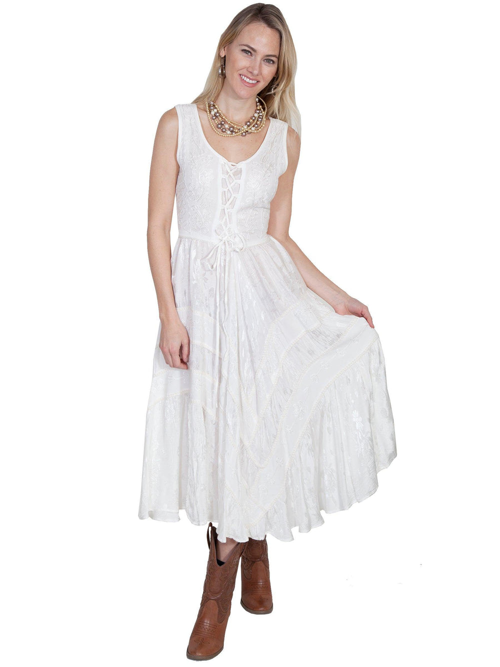 Scully IVORY LACE FRONT DRESS - Scully Leather