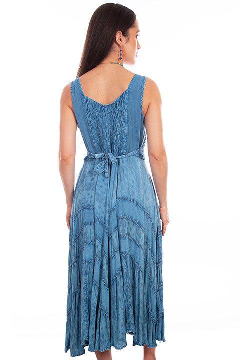 Scully Leather Light Denim Lace Front Dress - Scully Leather