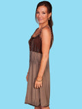 Scully BROWN COTTON EMB. DRESS - Scully Leather
