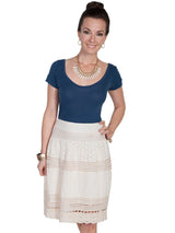 Scully IVORY MULTI PANEL SHORT SKIRT - Scully Leather - Flyclothing LLC