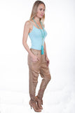 Scully SAND CHIFFON PANEL/LACE BOTTOM PANTS - Flyclothing LLC
