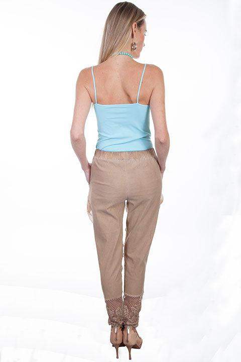 Scully SAND CHIFFON PANEL/LACE BOTTOM PANTS - Scully Leather - Flyclothing LLC