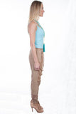 Scully SAND CHIFFON PANEL/LACE BOTTOM PANTS - Scully Leather