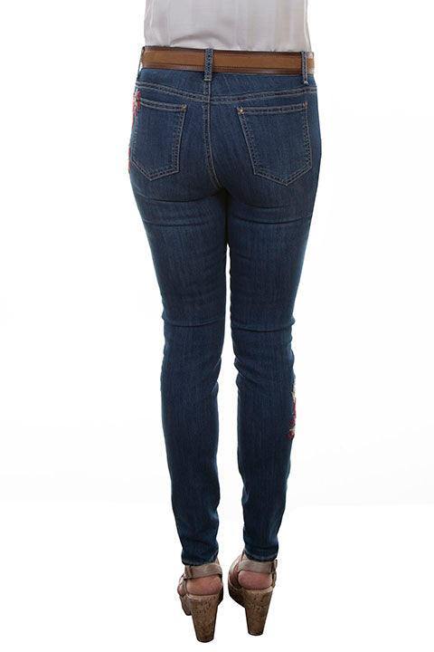 Scully DENIM FLORAL EMBROIDERED JEANS - Flyclothing LLC