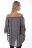 Scully CHARCOAL ROPE TIE NECK EMB.FRONT & SLEEVES - Scully Leather