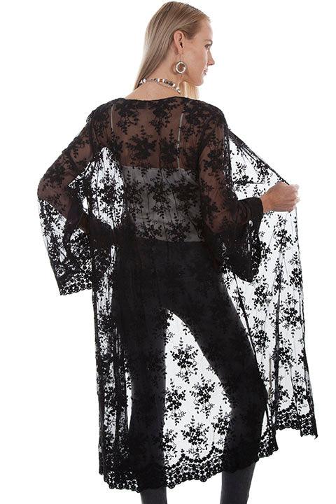 Scully BLACK LONG SLEEVE LACE CARDIGAN - Flyclothing LLC