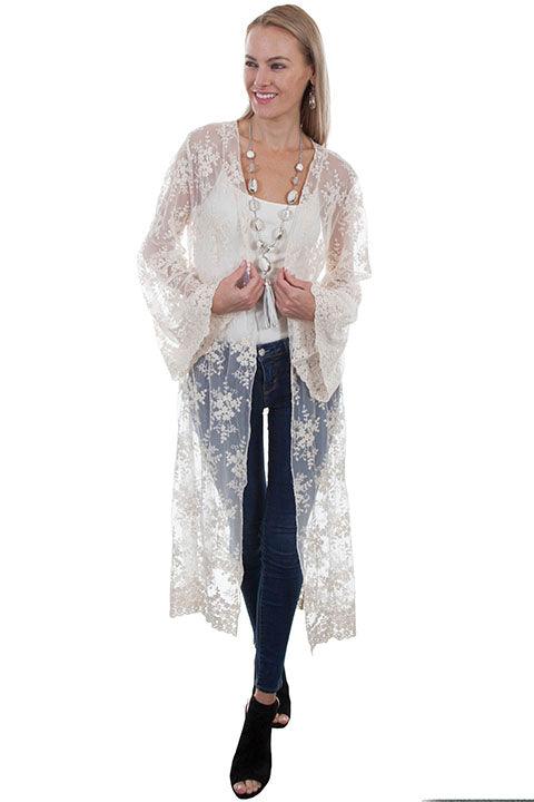 Scully IVORY LONG SLEEVE LACE CARDIGAN - Flyclothing LLC
