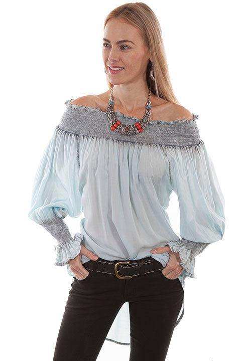 Scully BLUE NEW BLOUSE - Scully Leather - Flyclothing LLC