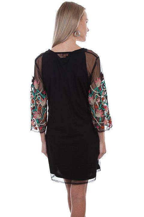 Scully BLACK 2 PC MESH EMB. DRESS W/TANK LINER - Scully Leather - Flyclothing LLC