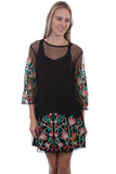 Scully BLACK 2 PC MESH EMB. DRESS W/TANK LINER - Scully Leather