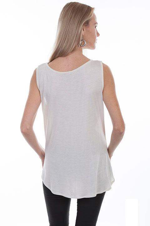Scully IVORY EMB. TANK - Scully Leather - Flyclothing LLC