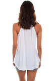 Scully WHITE TIE FRONT EMB.RICK RACK TANK - Scully Leather