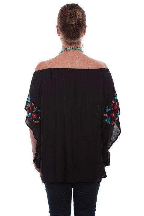 Scully BLACK EMB. BLOUSE - Scully Leather - Flyclothing LLC