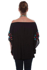 Scully BLACK EMB. BLOUSE - Scully Leather - Flyclothing LLC