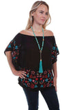 Scully BLACK EMB. BLOUSE - Scully Leather - Flyclothing LLC