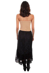 Scully BLACK SPLIT LACE SKIRT W/SCALLOPED HEMLINE - Scully Leather