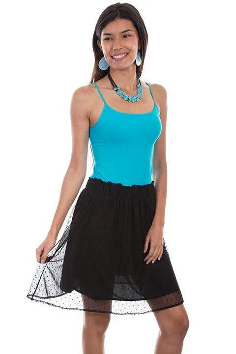 Scully BLACK SWISS DOT SKIRT W/ELASTIC WAIST BAND - Scully Leather