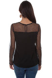 Scully BLACK SWISS DOT TOP W/SWEETHEART NECKLINE - Scully Leather