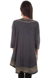 Scully GREY HI/LO EMB. KIMONO - Scully Leather - Flyclothing LLC