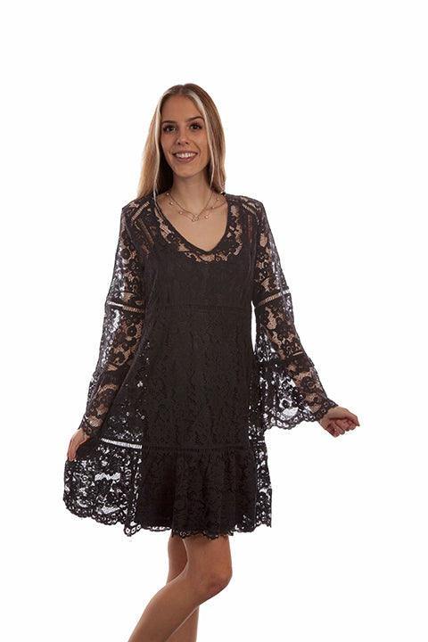 Scully Lace Dress with Flare Sleeves - Scully Leather