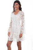 Scully IVORY LACE DRESS W/FLARE SLEEVES - Scully Leather
