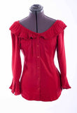 Scully Leather Honey Creek Red Ruffle Off/On Shoulder Blouse - Scully Leather - Flyclothing LLC