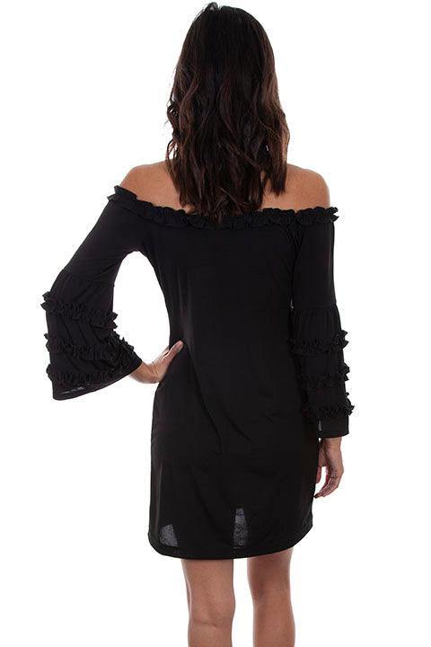 Scully BLACK  DRESS W/RUFFLE DETAIL - Scully Leather