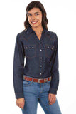 Scully DENIM BUTTON FRONT SAWTOOTH POCKETS - Scully Leather - Flyclothing LLC