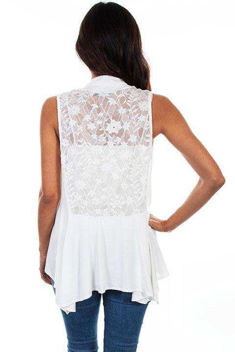 Scully IVORY LACE KNIT VEST - Scully Leather - Flyclothing LLC