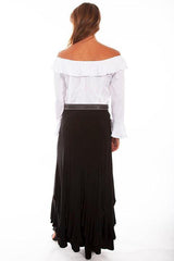 Scully BLACK RUFFLED GORD SKIRT - Flyclothing LLC