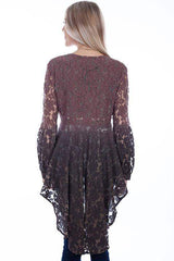 Scully COCOA HI/LO SURPLICE TOP W/BALLOON SLEEVES - Scully Leather - Flyclothing LLC