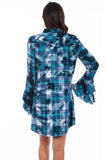 Scully TEAL PLAID SHIRT DRESS W/WESTERN YOKE - Scully Leather