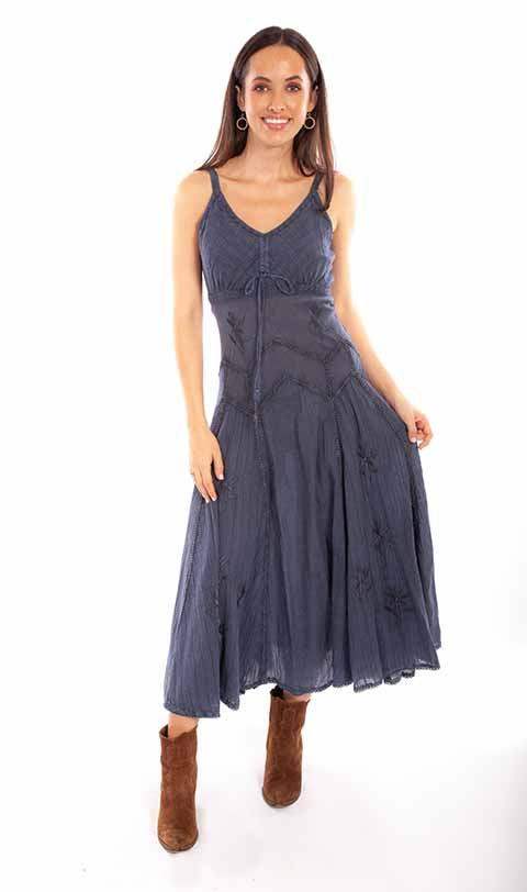 Scully Leather 100% Cotton Slate Long Cotton Dress - Scully Leather - Flyclothing LLC