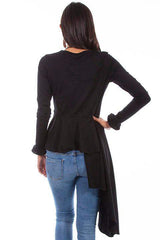 Scully BLACK TOP W/ASYMMETRICAL PEPLUM - Scully Leather - Flyclothing LLC