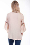 Scully NUDE EMB. BODICE TIE FRONT BLOUSE - Scully Leather - Flyclothing LLC