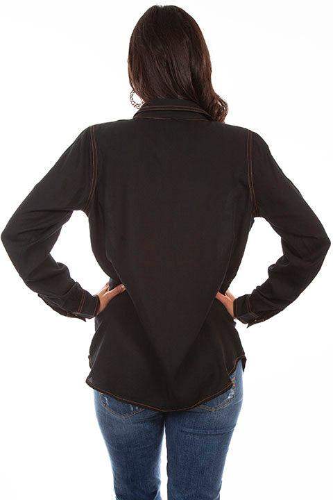 Scully BLACK COLORFUL EMB CONTRAST STITCH OVERSHT - Scully Leather - Flyclothing LLC