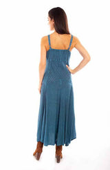 Scully Leather 100% Rayon Electric Blue Long Rayon Dress - Scully Leather - Flyclothing LLC