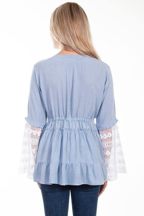 Scully WEDGEWOOD BLUE DREAM CATCHER BLOUSE - Scully Leather